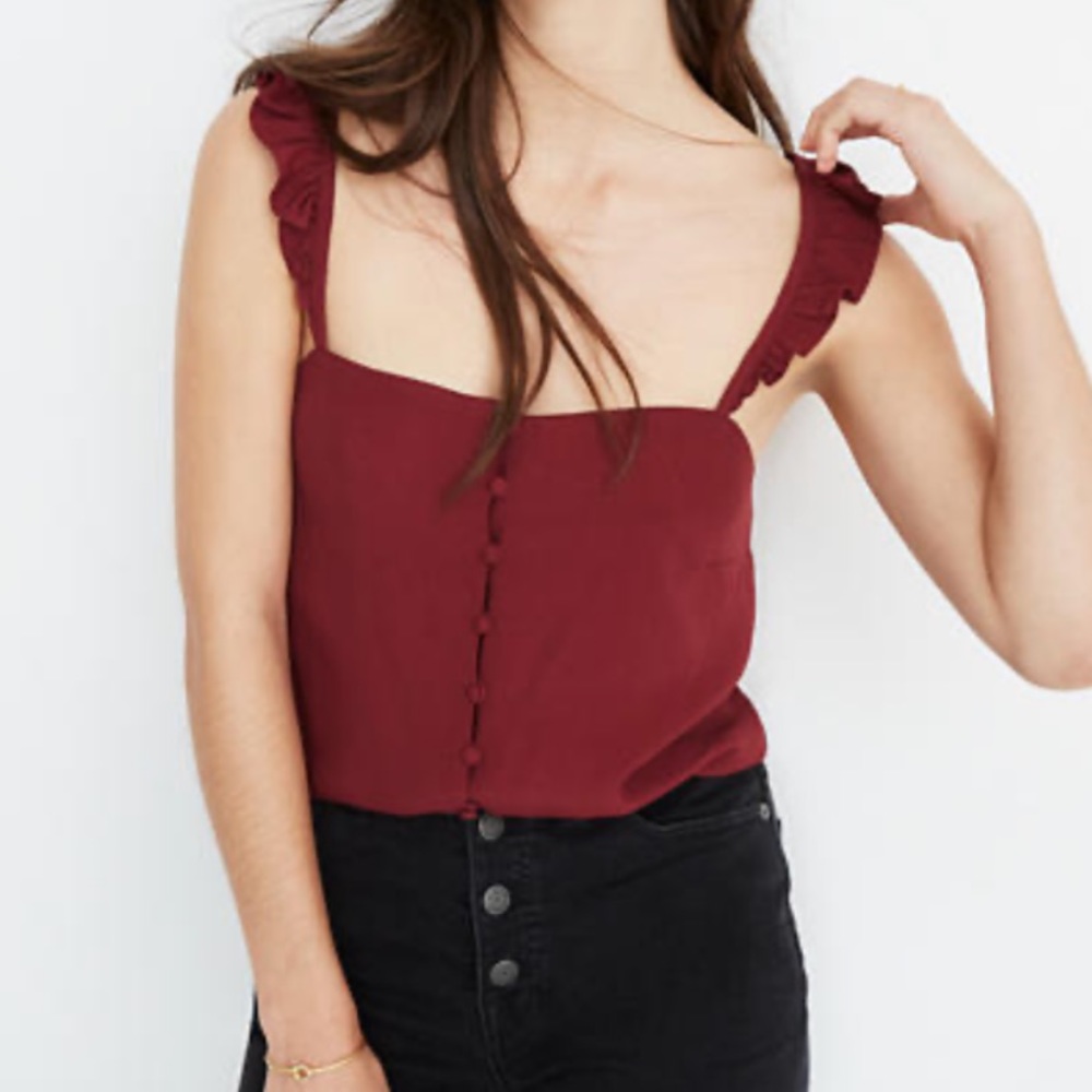 Red Ruffle Cami Top
